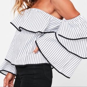 Missguided Off the shoulder ruffle blouse